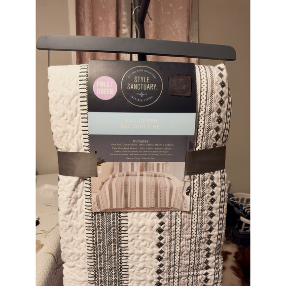 HORIMOTEHOME Accessories - HORIMOTEHOME HORIMOTE HOME Boho Style Beige Twin Quilt Set with Tassle, Soft and